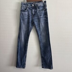 BKE Jake Straight Jeans Mens 31 L Acid Wash Stretch Denim Measures 30x33